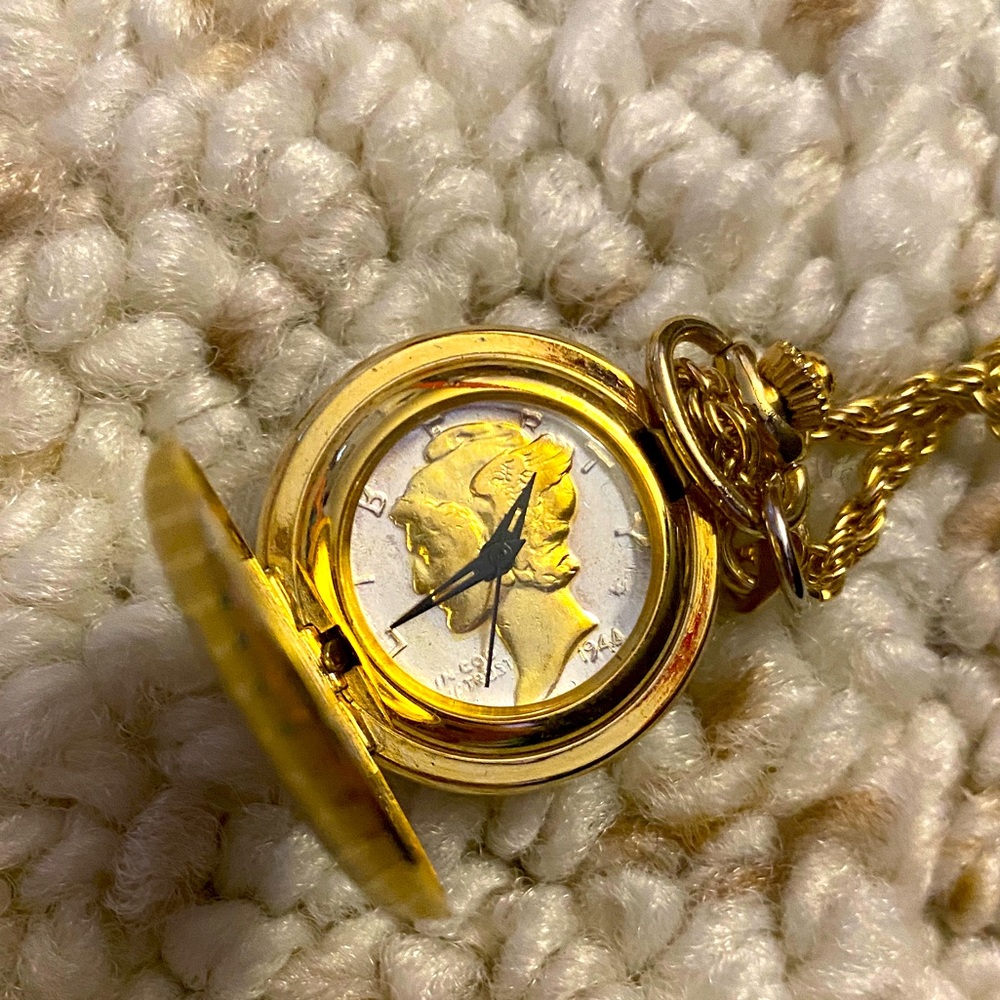 1944 mercury dime gold picket watch
